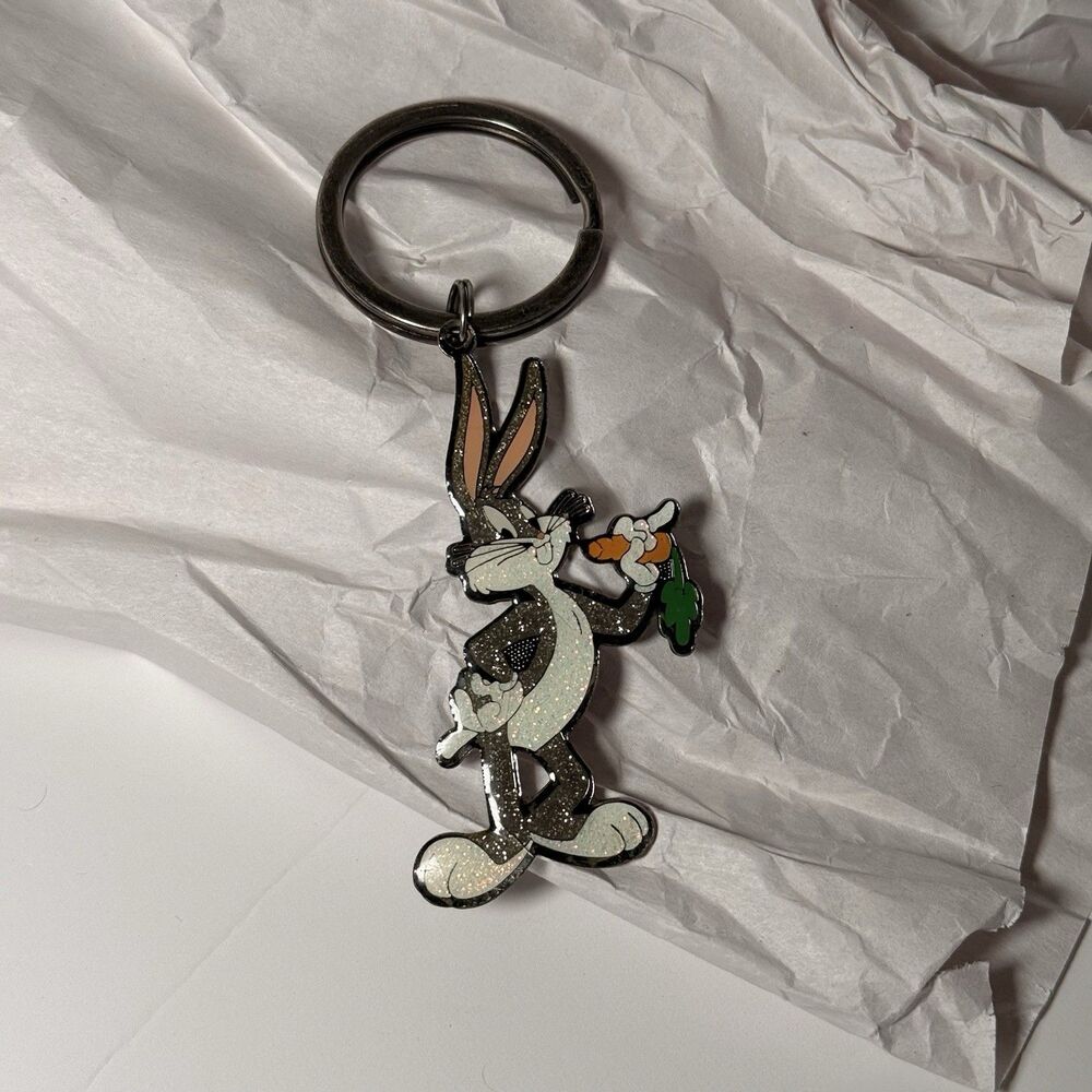 Bugs Bunny Warner Brothers Enameled Metal Keychain Looney Toons